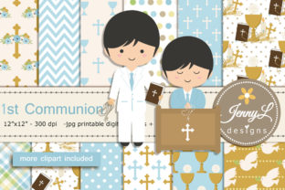 1st Communion Boy Digital Papers
