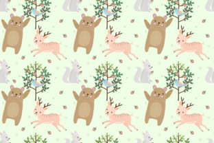 Bear and Deer in Forest Pattern: A Versatile Design for Creative Projects