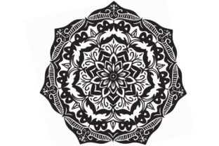 Black Mandala Vector Art Pattern