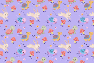 Cute Rabbit and Turtle Seamless Pattern