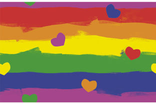 LGBTQ Hearts and Stripes Pattern