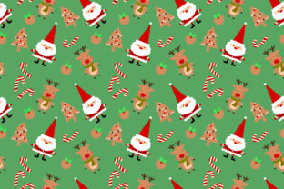 Santa and Christmas Cookie Seamless Pattern