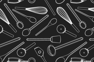 Seamless Kitchen Tools Pattern for Designers